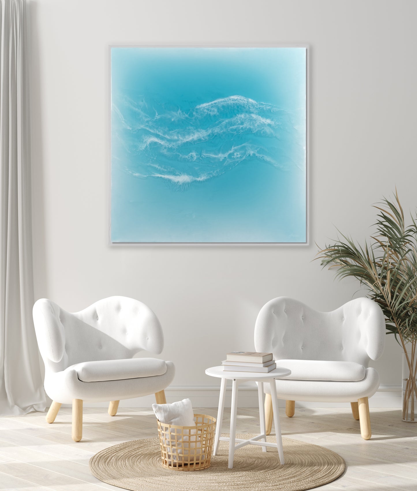 BLUE SHORES — Framed Canvas Print