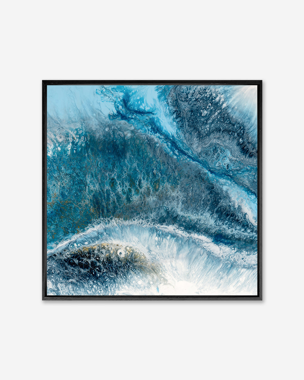 BLUE LACE — Framed Canvas Print