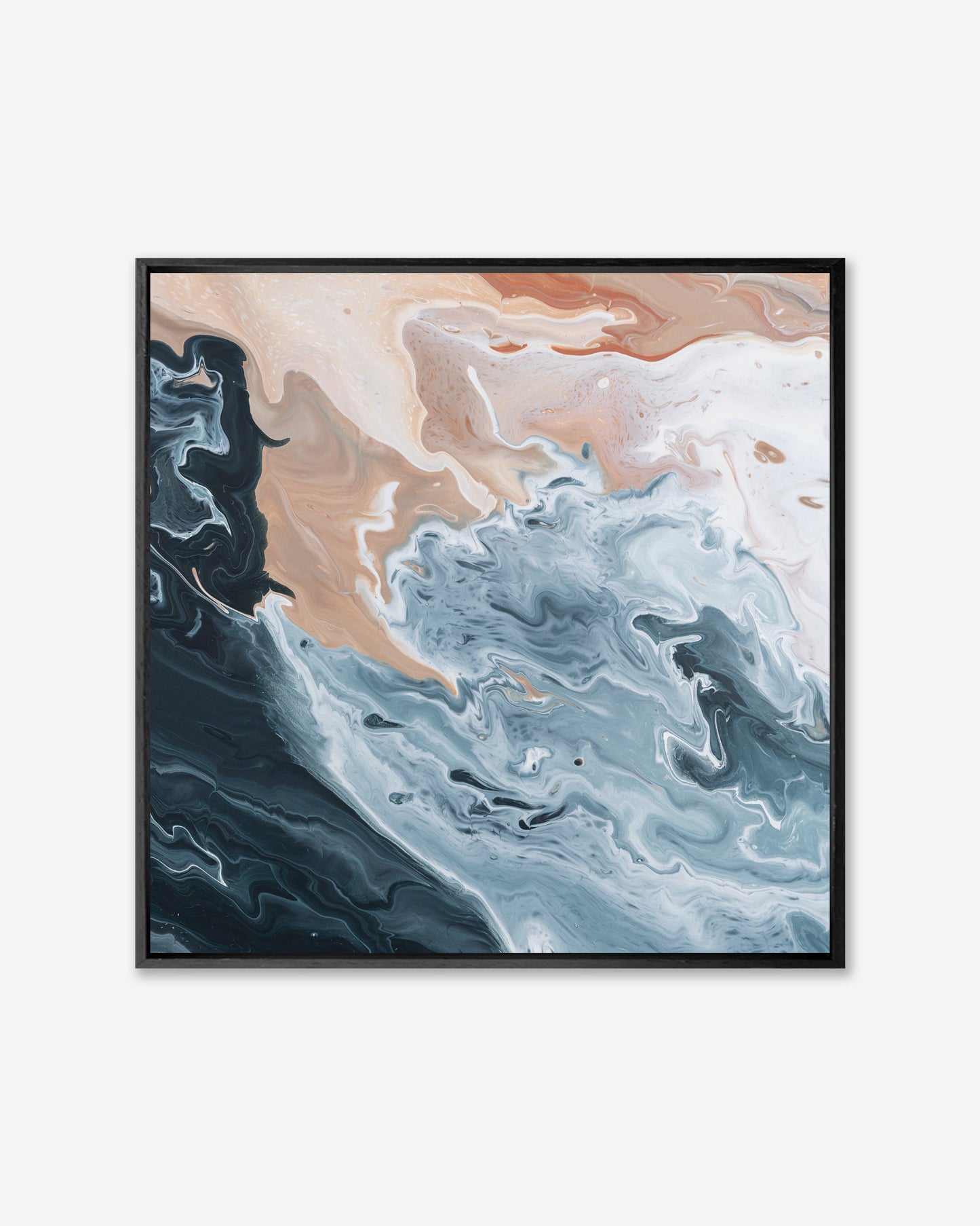 Seafoam & Sandstone — Square Framed Canvas Print