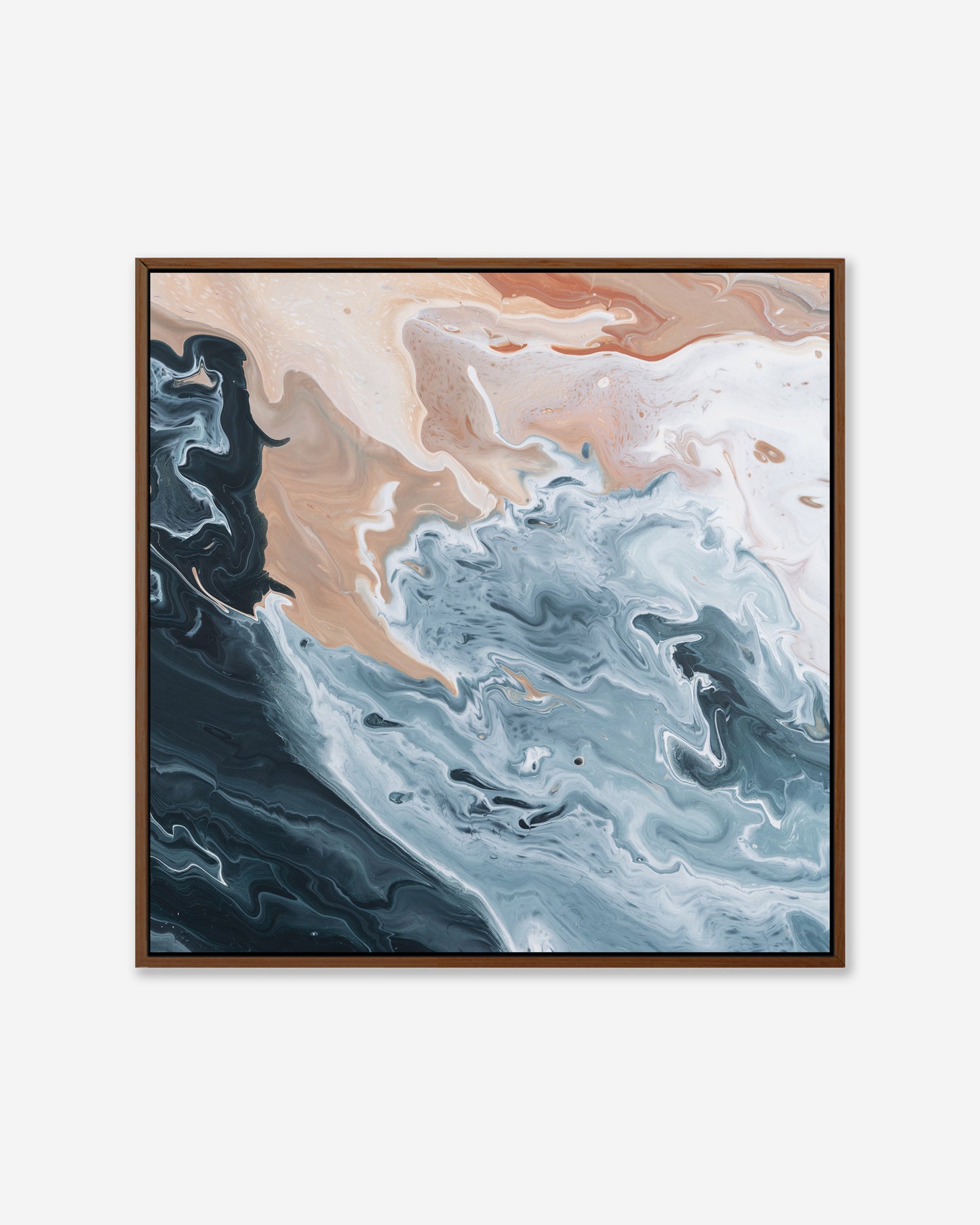 Seafoam & Sandstone — Square Framed Canvas Print