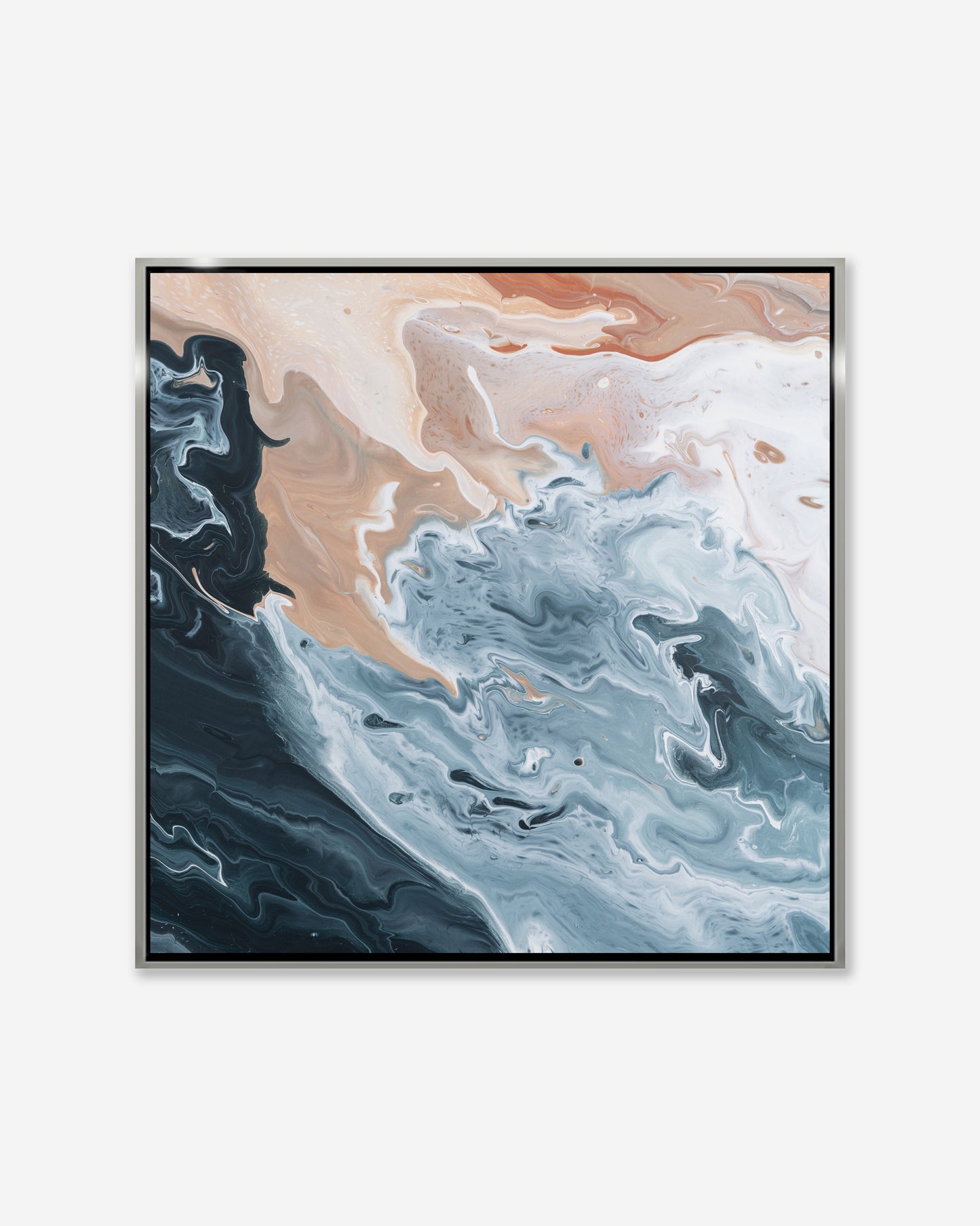 Seafoam & Sandstone — Square Framed Canvas Print