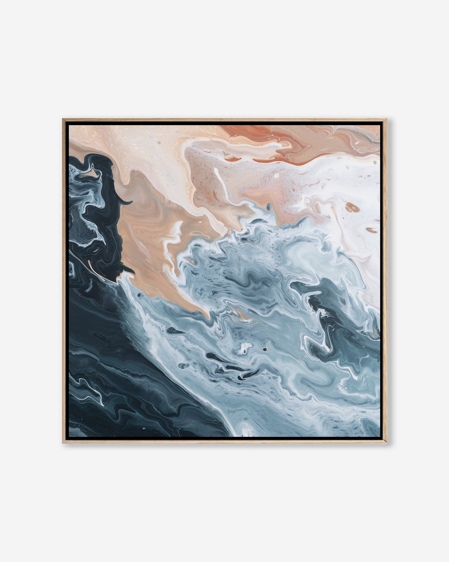 Seafoam & Sandstone — Square Framed Canvas Print