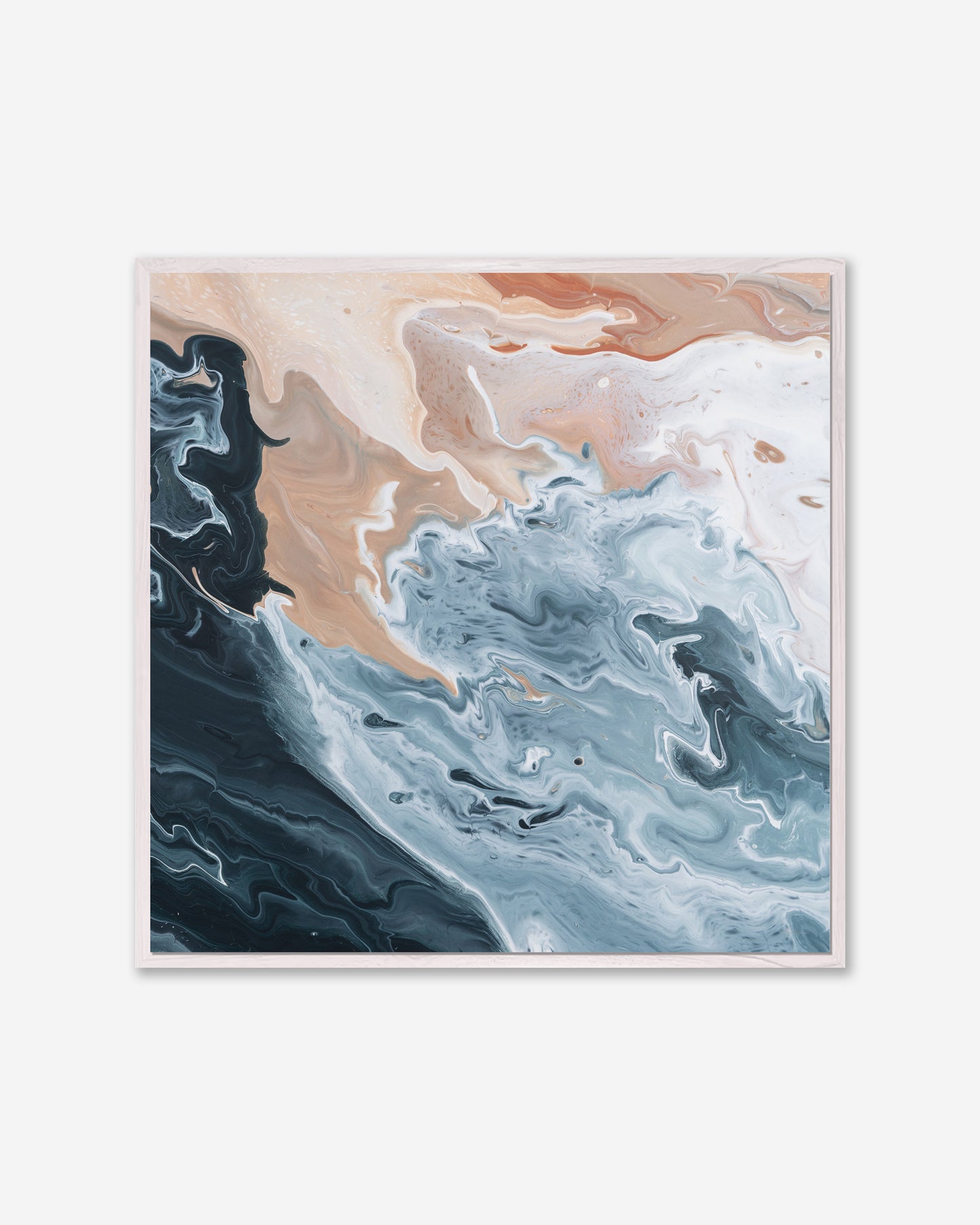 Seafoam & Sandstone — Square Framed Canvas Print